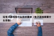 玩电子游戏有什么技术要求（电子游戏需要什么设备）