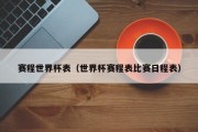 赛程世界杯表（世界杯赛程表比赛日程表）