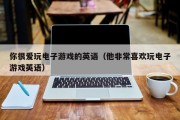 你很爱玩电子游戏的英语（他非常喜欢玩电子游戏英语）